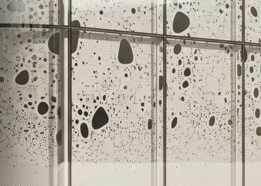 Sample render, a perforated facade detail, daylight
